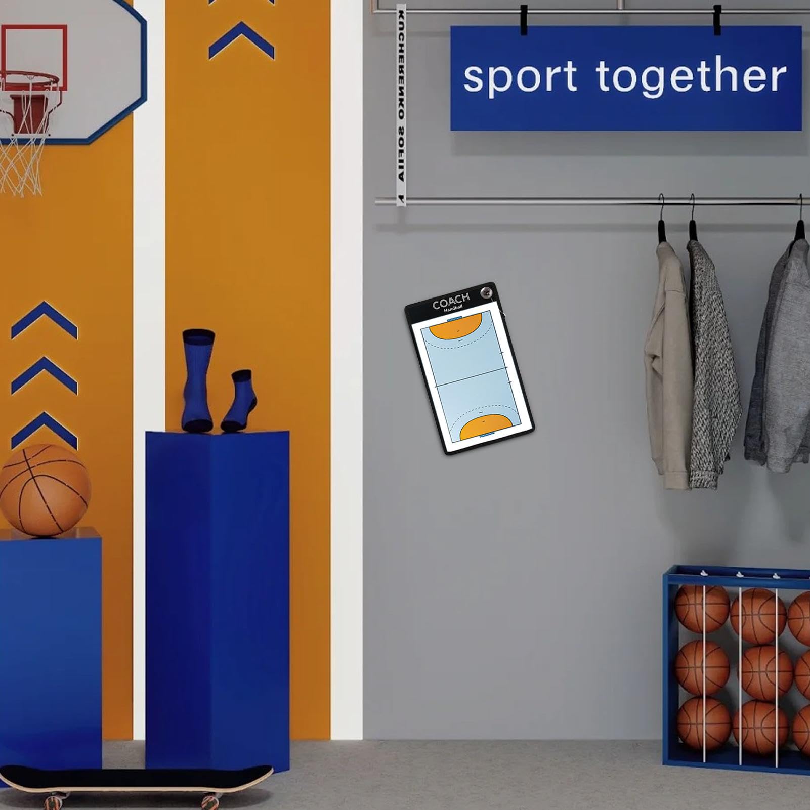 Tableau d'affichage | Tableau d'affichage | Tableau de coaching magnétique | Tactiques de handball portables, outil de stratégie de handball, outil de visualisation du terrain, tableau tactique avec t