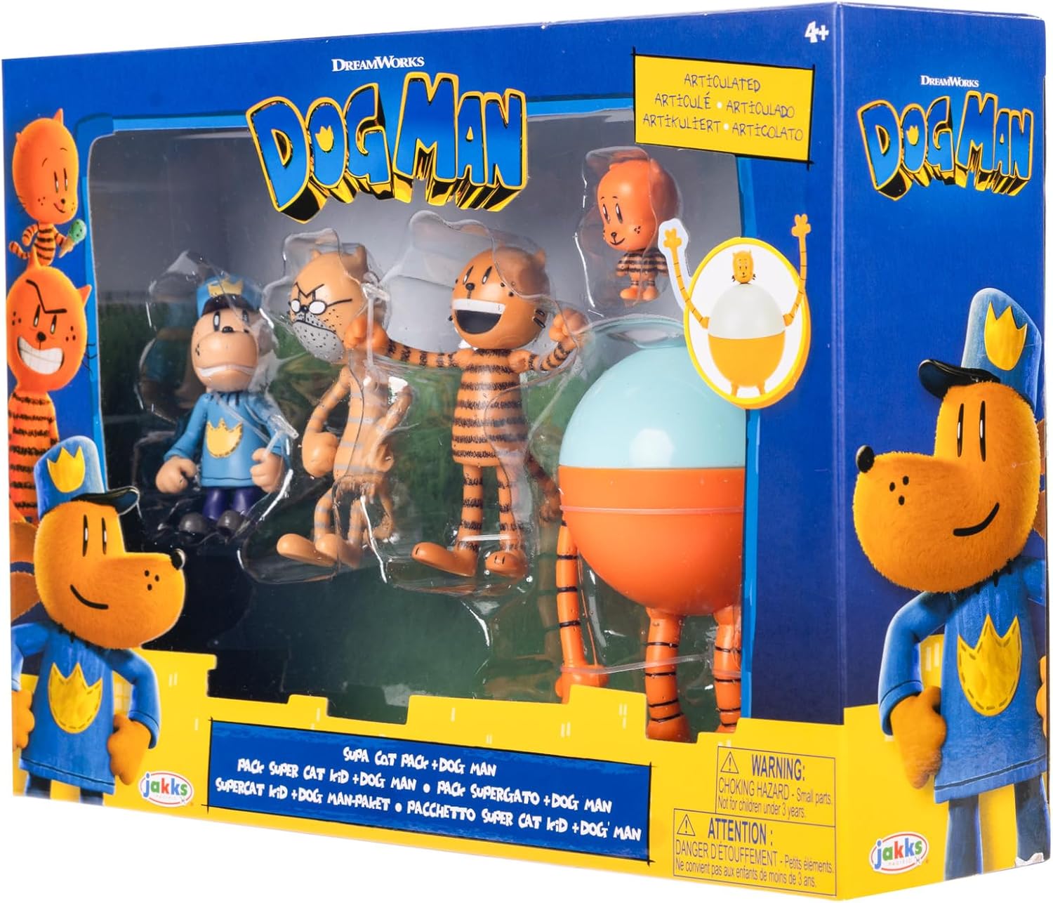 JAKKS Pacific Dog Man Movie Action Figures Multipack Set, Includes 2.5 Inch Scale Figures - Inspired by the Dog Man Movie Toys from Wave #2, Includes: Dog Man, Lil Petey, Petey, Grandpa, and 80-HD!