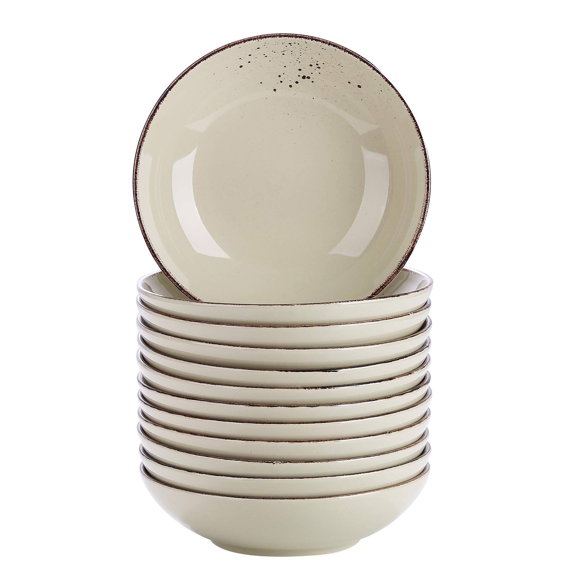 vancasso Suppenteller, Navia 4 teilig Tiefteller bunt aus Steingut, Ø 20 cm, Geschirr Tellerset Suppenschalen