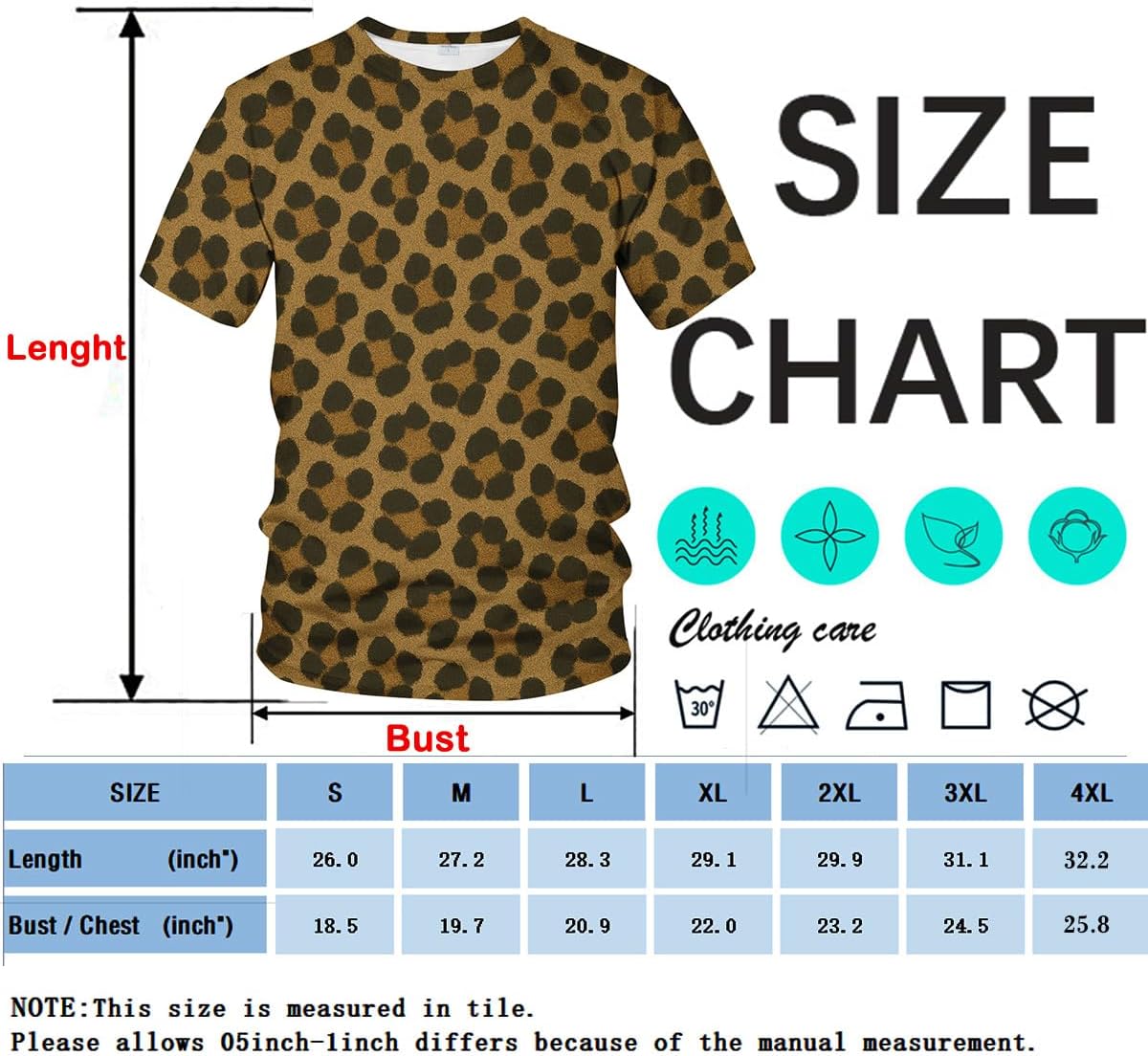 Funny Leopard Graphic T-Shirt Novelty Short Sleeve Crewneck Shirt - Image 5