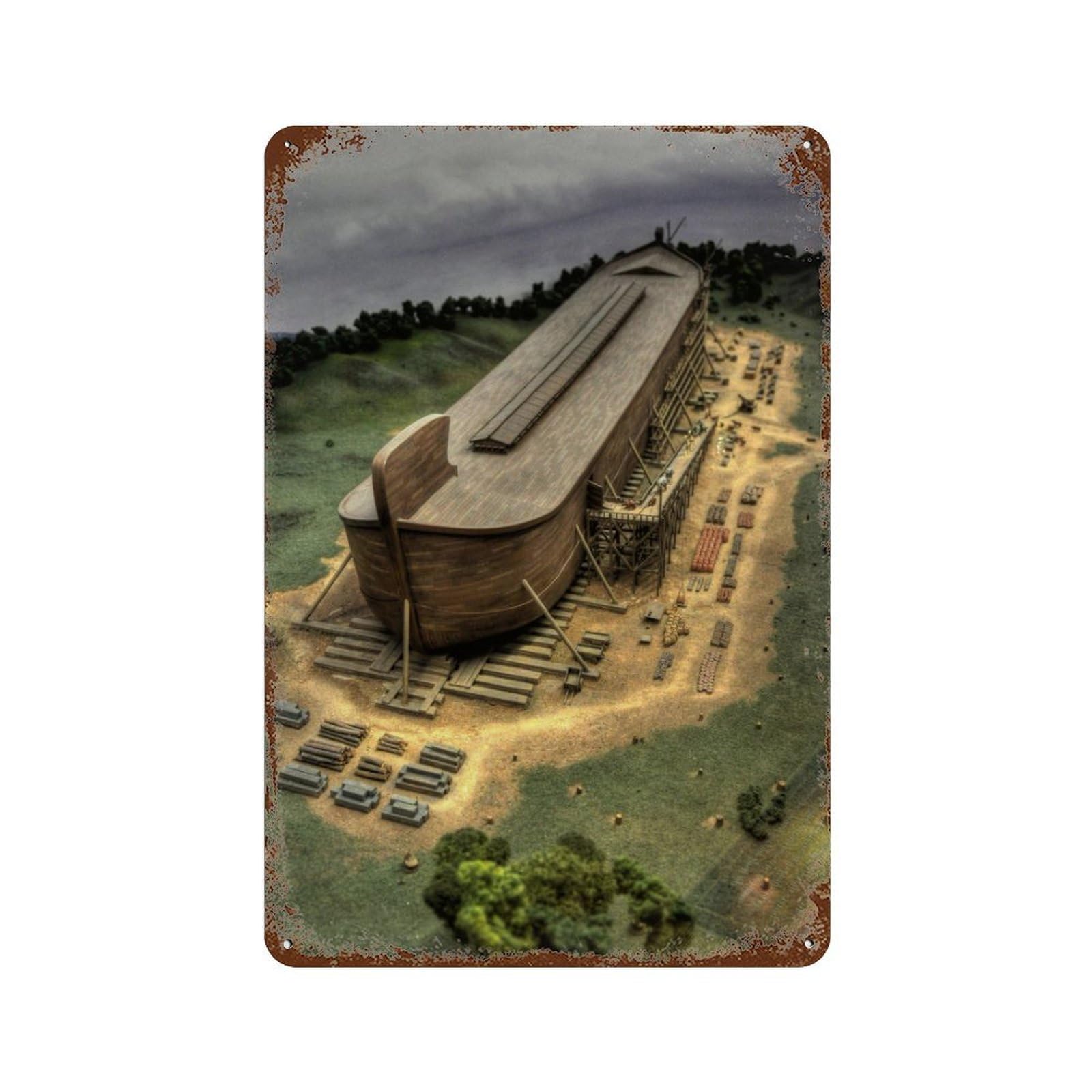 xiaoxiaoshen Noah's Ark The Last Days Christ Salvation Wall Decor Art Metal Tin Poster Modern Home Decor Art Home Bar Shop Decorations Vintage Sign 30x20cm