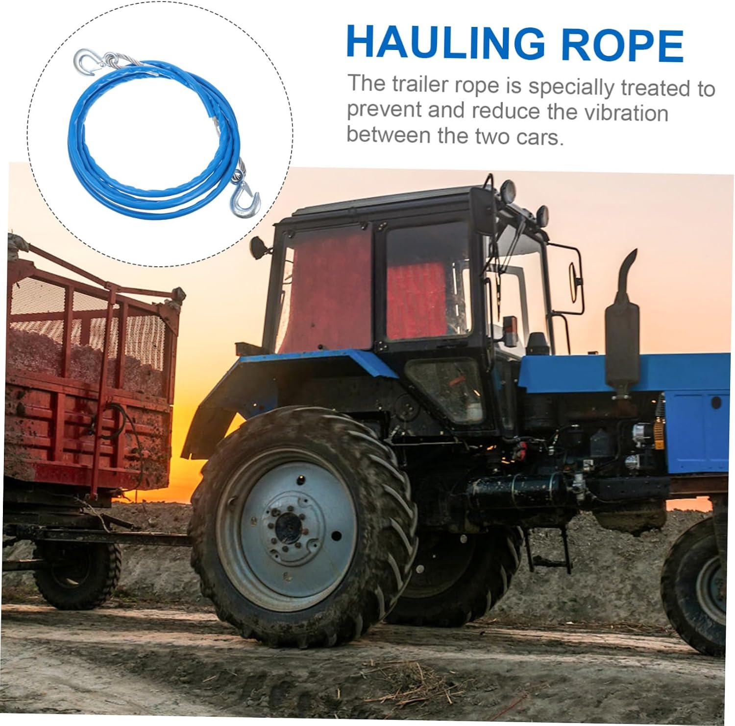 Gatuida 1pc Heavy-Duty Hauling Rope Hooks Capacity Car Trailer Winch Cable Sturdy Steel Wire Tow Strap for Safe Vehicle Towing and Emergency Use for Trucks and Cars