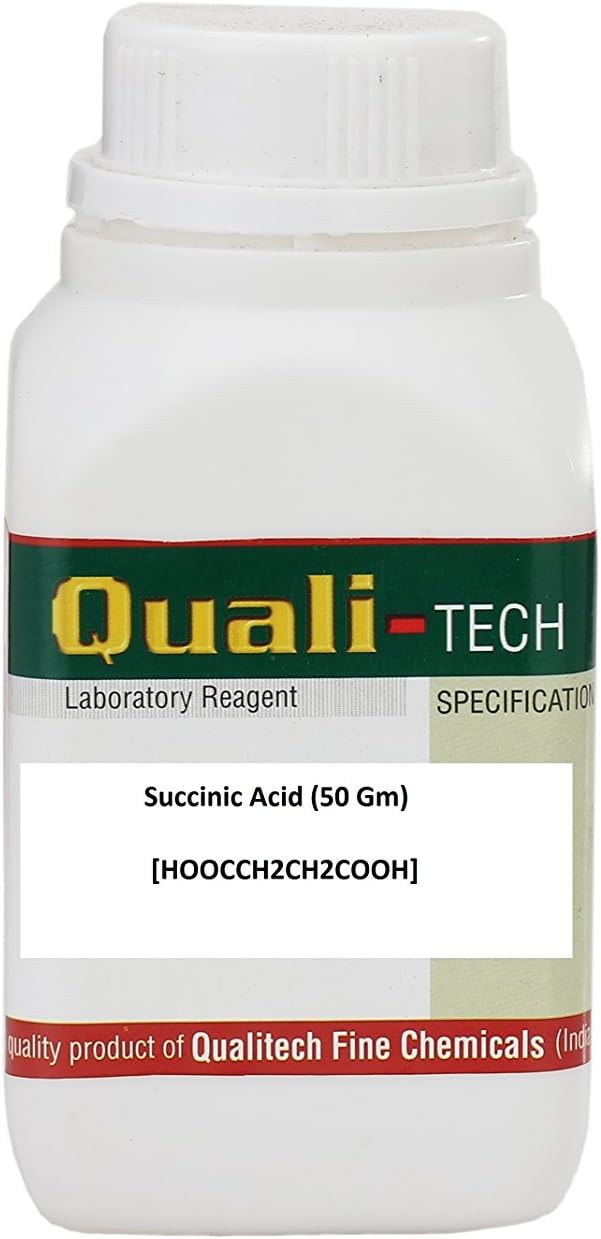 Quali-Tech Chem Succinic Acid (50 Gm), [HOOCCH2CH2COOH], CAS Number: 110-15-6