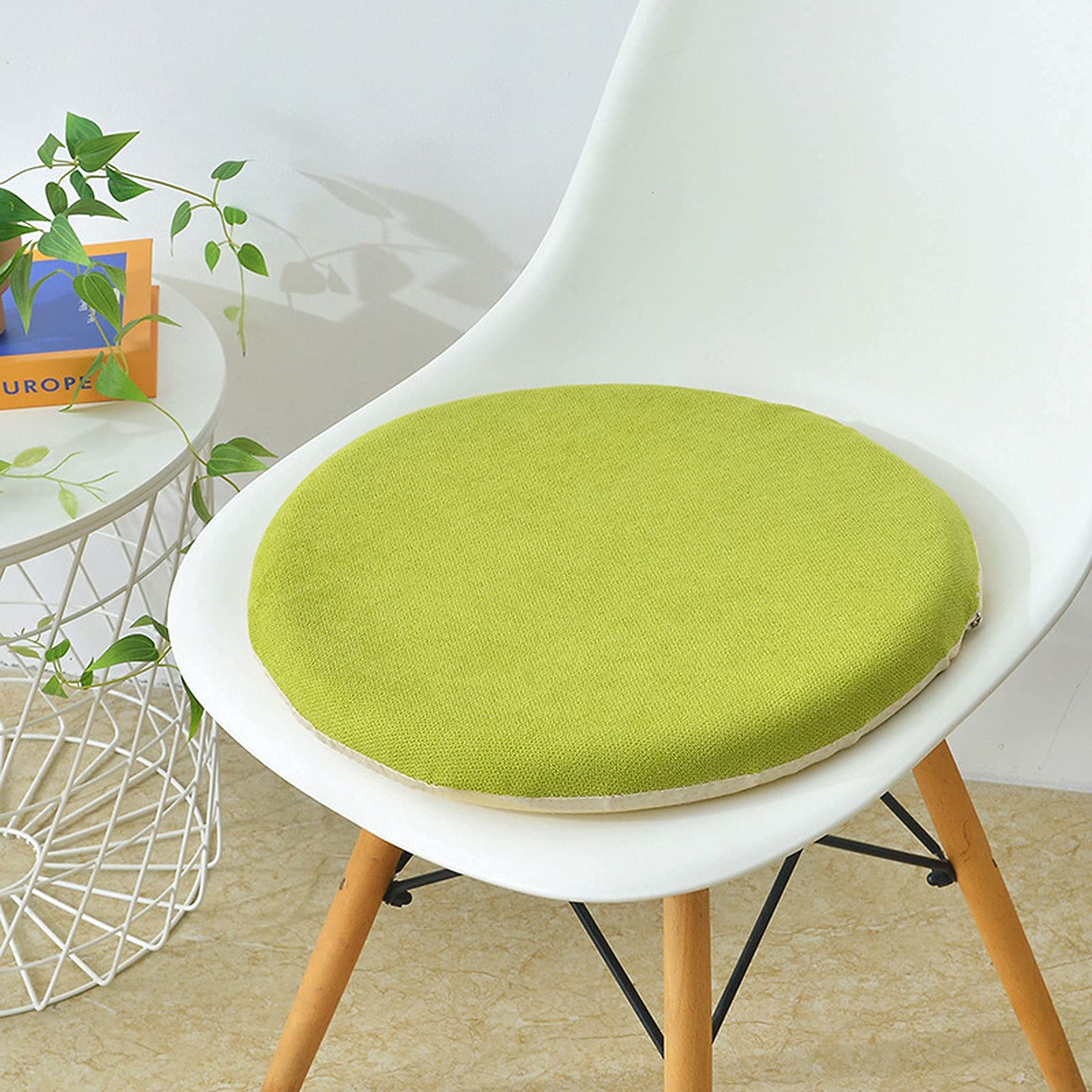 Coussin de siège de jardin rond en coton et lin pour de longs repas sur la terrasse
