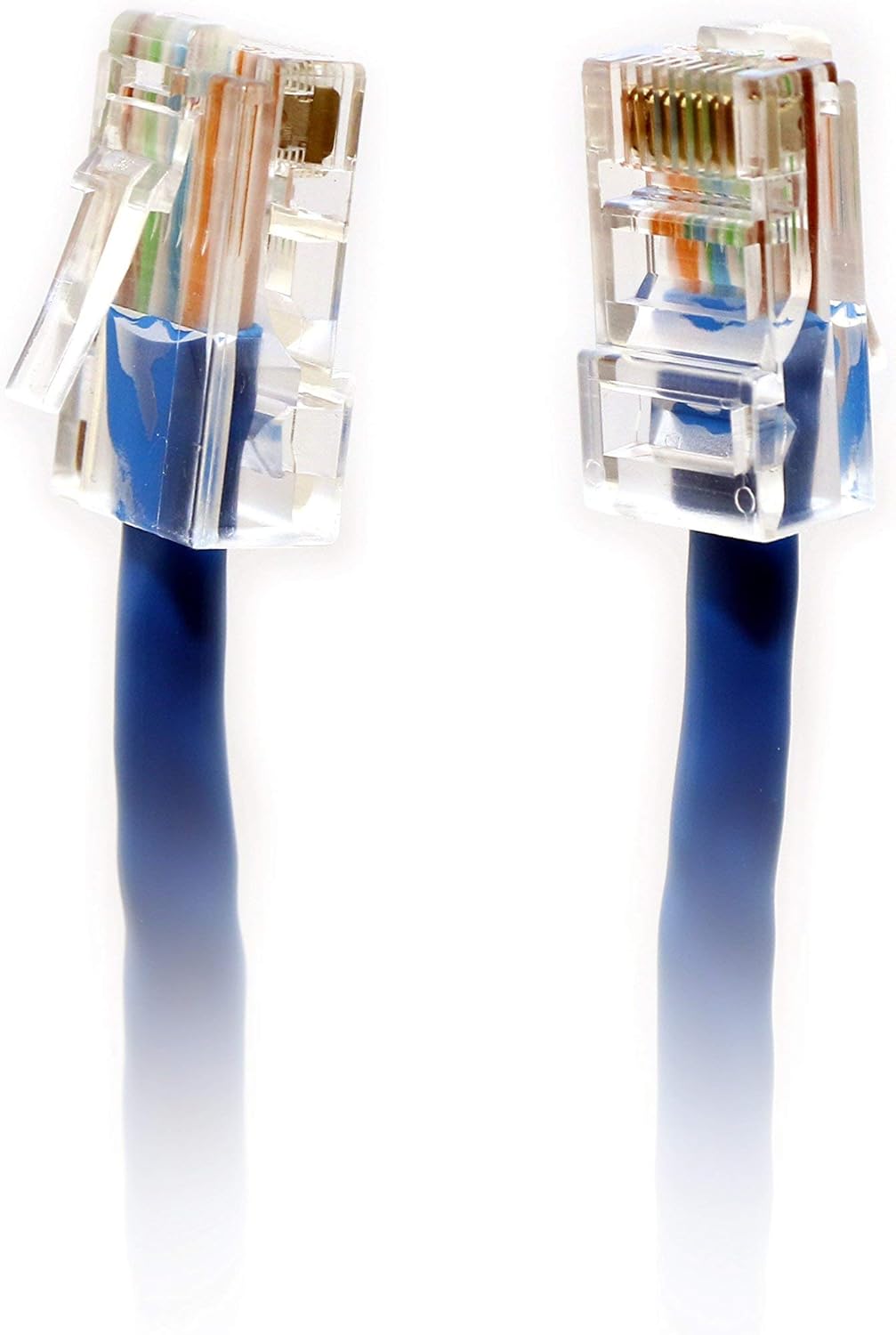 Cat5e Cable Cord/Solid UTP 24AWG LAN Network Patch Wire with RJ45 connectors Attached and Ready for Computer Networking (250 FT, Blue)