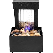 Tabletop Fountain,Indoor Tabletop Water Fountain,Home Desktop Waterfall Meditation Fountain,Sound Relaxation Fountain Ornament for Table Office Home Bedroom Mirror-like waterfall
