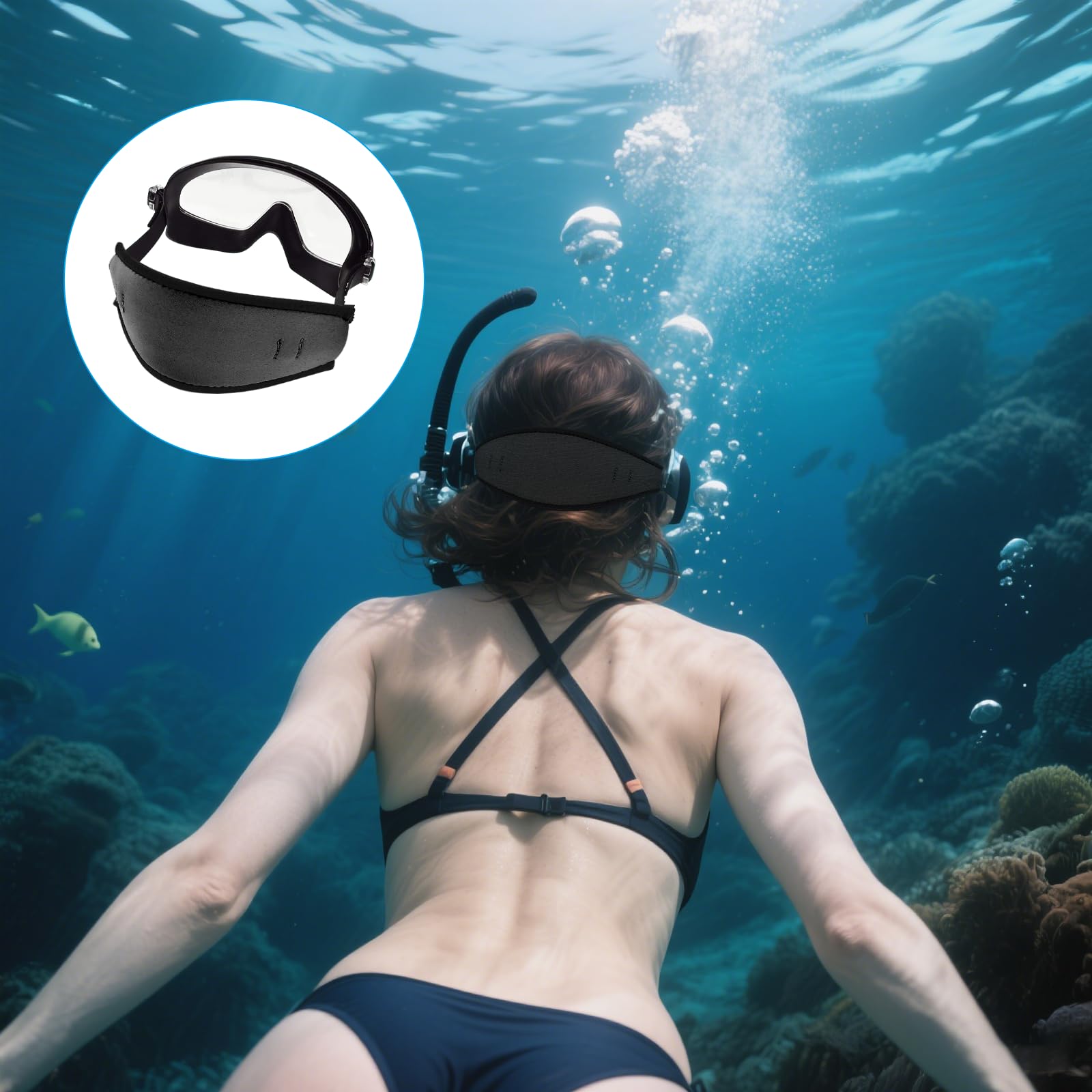 Sangle de Masque Plongée Néoprène 3PCS pour Snorkeling Sous-Marine