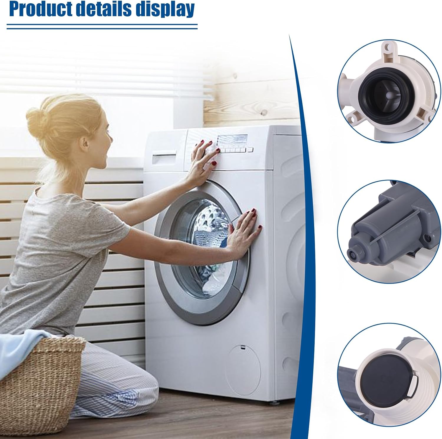 2025 Upgrade W11399437 W11259498 Washer Drain Pump OEM Parts 120V 60Hz 1.2A Compatible with Whirlpool Maytag Kenmore Replacement 4961028 AP6974144 PS12731241 10minON 50minOFF