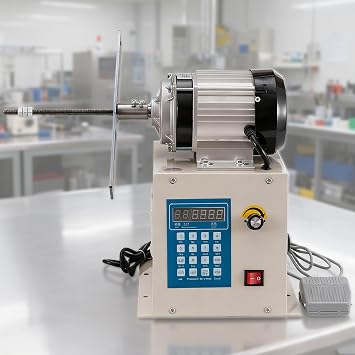 CNC Electric Winding Machine, Adjustable Speed, with Automatic Reversal, High Torque Automatic Coil Winder Tool, Digital Display & Foot Switch, Wide Application for Enameled Wire Winding 500W