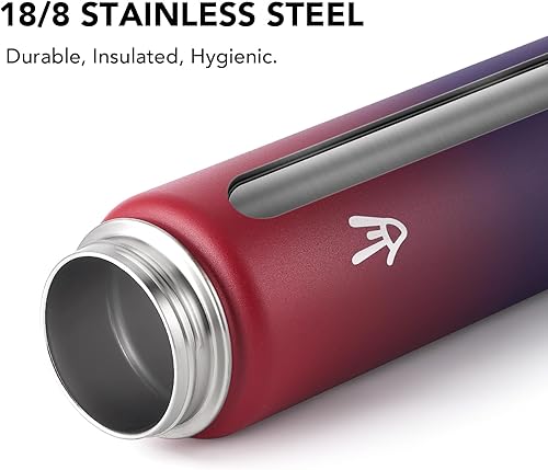 Miniatura 4 de Enerbone Botella de agua aislada de 32 onzas, botella de acero inoxidable con correa de transporte, diseño de aislamiento al vacío de doble pared,