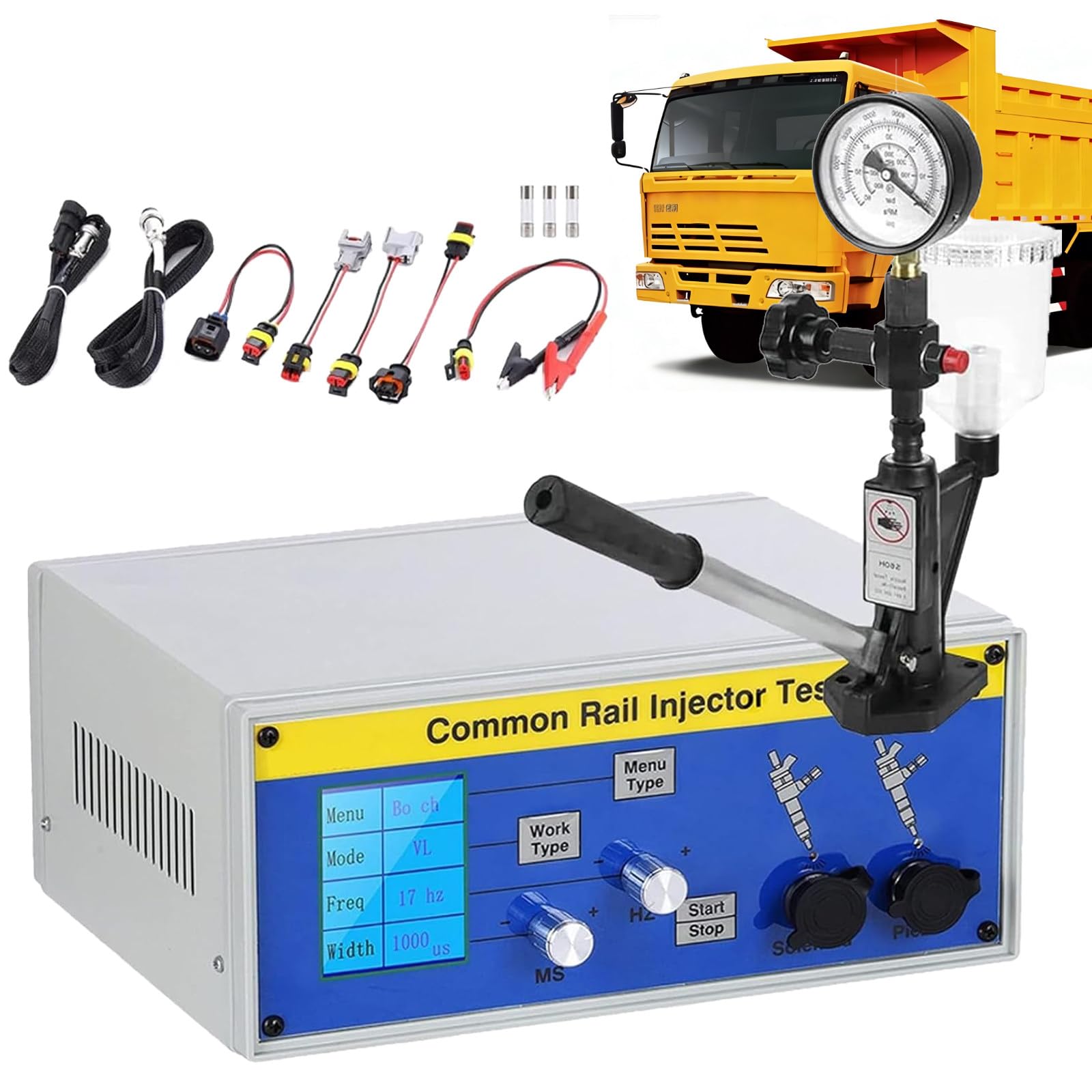YXYLJOZ Injector Tester Kit for Diesel Common Rail and Piezoelectric Fuel Injectors, S60H Nozzle Validator, Accurate Performance Testing Equipment