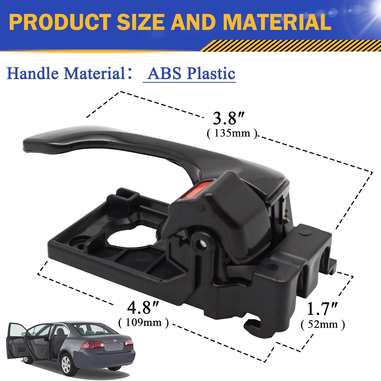 X4XZ 2PCS Front Left & Right Interior Inside Door Handle for 2006-2010 Kia Optima LX EX 826102G000 & 826202G000