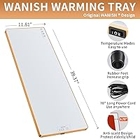 Vista 2 de Bandeja de calentamiento eléctrica (extra larga de 40 x 12 pulgadas), calentadores de alimentos para fiestas, bufé con termostato y calefacción