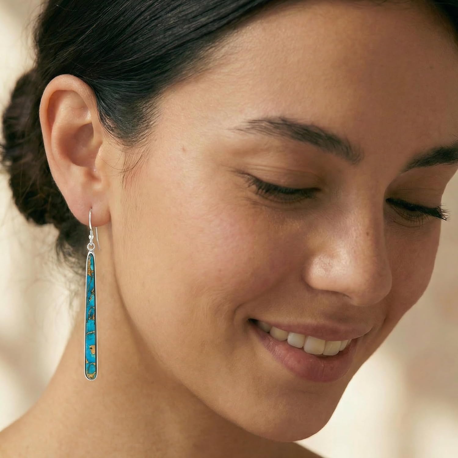 Turquoise Earrings 925 Sterling Silver & Genuine Gemstones