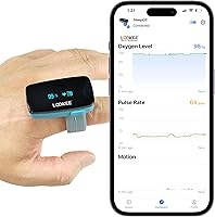 Vista 2 de LOOKEE Ox-Check Ring Wearable Oxygen Monitor Bluetooth & Continuous Pulse Oximeter with Vibration Reminder for Low O2 Rechargeable Blood Oxygen
