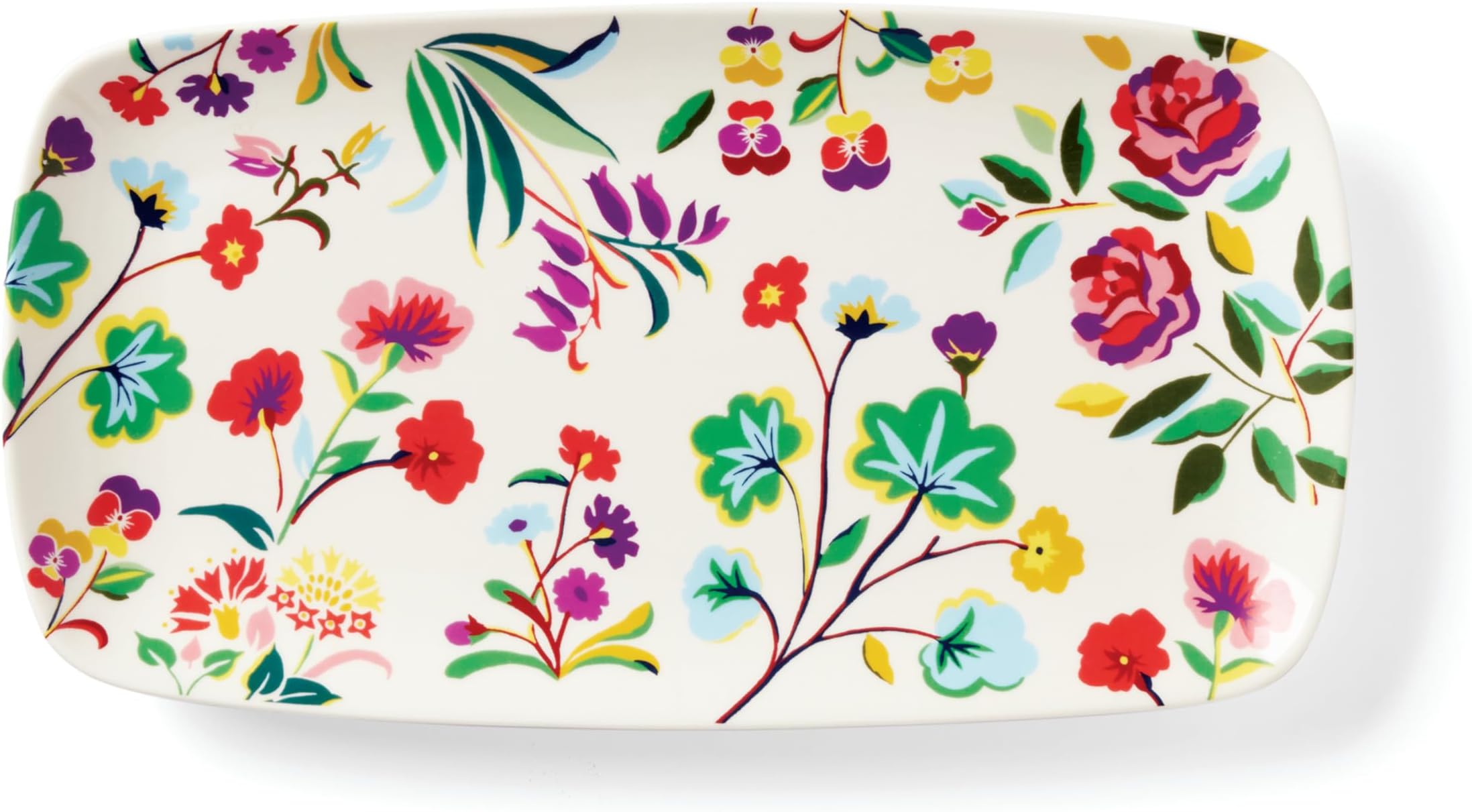 Garden Floral Hors D'Oeuvres Tray, one size, White