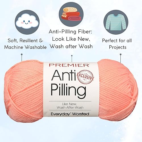 Miniatura 8 de Premier Yarns Everyday DN100-8 - Hilo acrílico para tejer suave (6 madejas), color verde pino liso con 1 bolsa Artsiga para manualidades