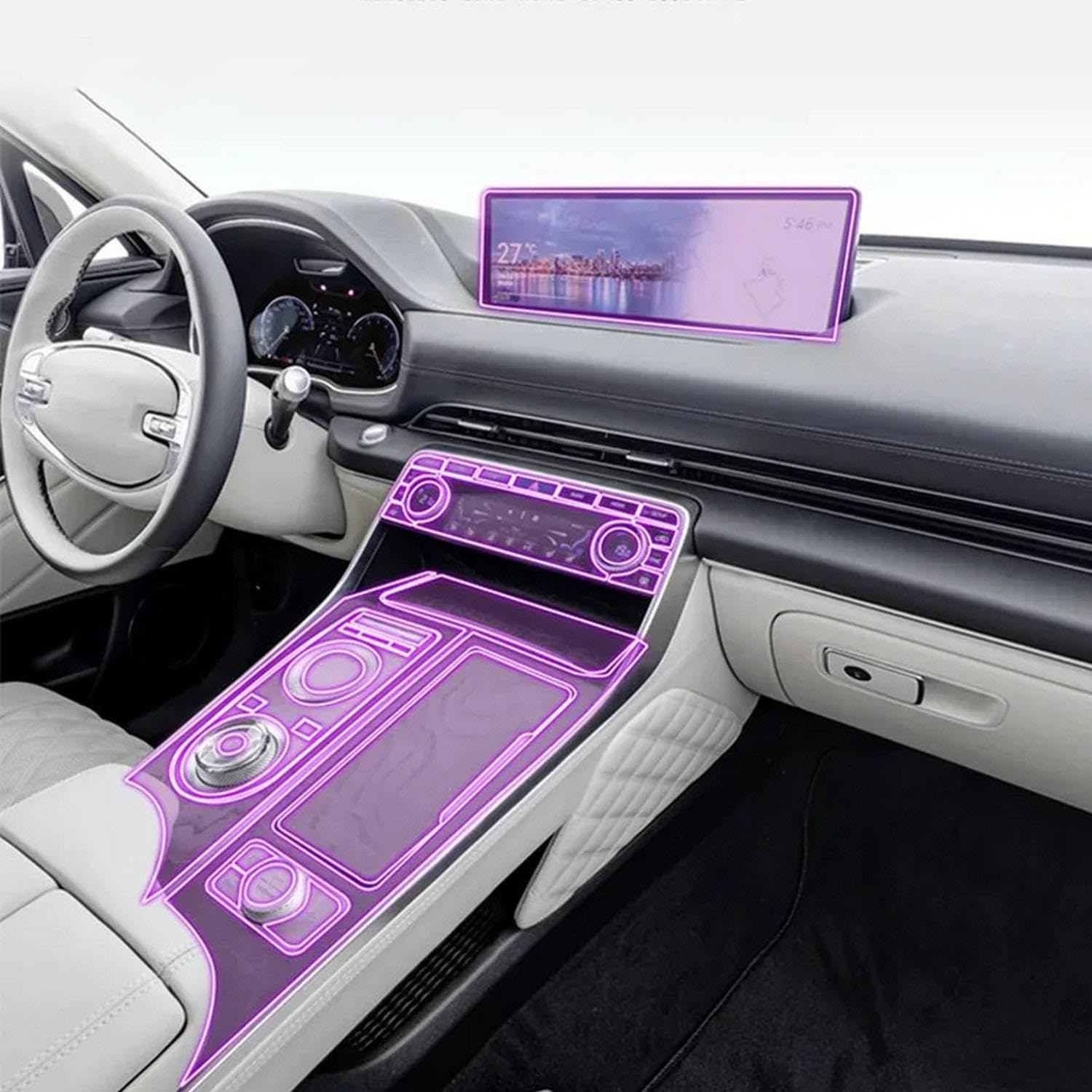 Film de protection Genesis GV80 2019-2023 pour écran de navigation GPS et console en TPU