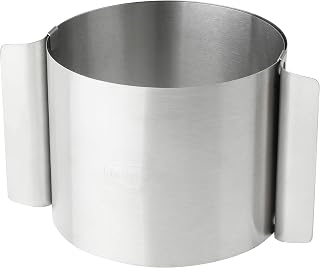 Dr. Oetker Dessert- und Tortenring KÜCHENHELFER PROFI, verstellbarer Küchenhelfer von 10-18 cm, Backzubehör zum Schichten oder Füllen von Torten, Backhelfer aus Edelstahl (Farbe: Silber)