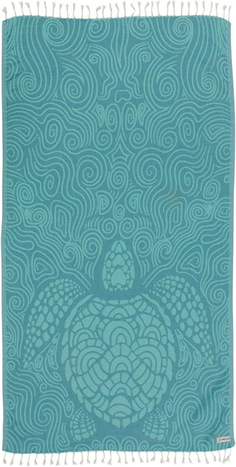 Sand Cloud Turkish Beach Towel - Sand Free - 100% Organic Turkish Cotton Yarn - Quick Dry Towel for Beach, Picnic, Blanket or Bath Towel - As Seen on Shark Tank - Marine Life (Swirl Turtle) - Thumbnail 3