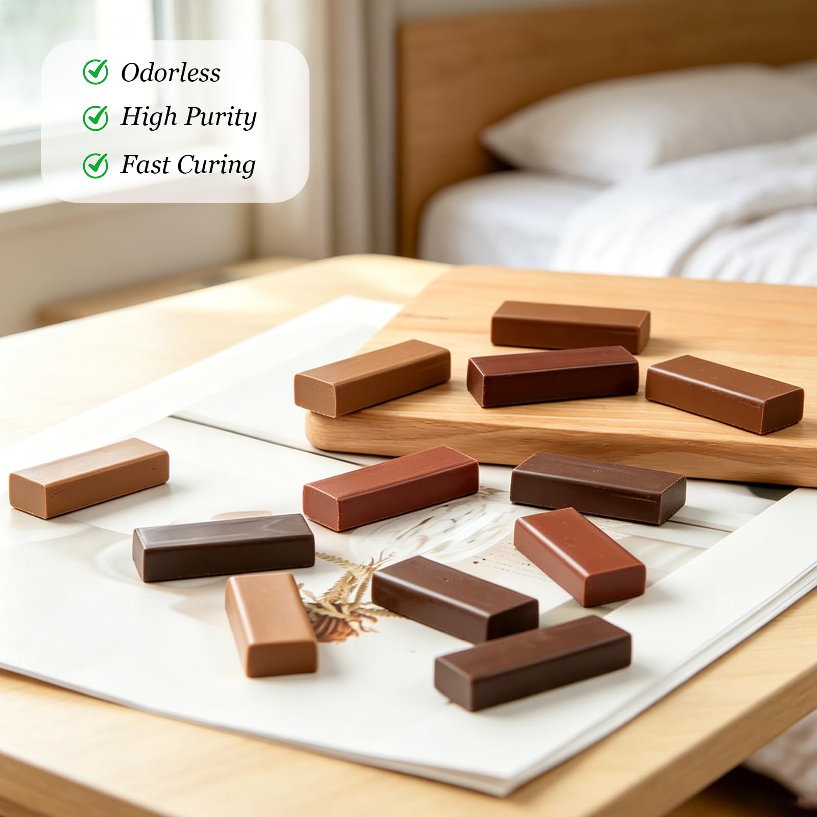 8 Pezzi Kit Riparazione Parquet, Kit di Riparazione Legno per Riparazione Graffi, 8 Bastoncini di Cera Colorata con Raschietto, per Piastrelle, Laminato in Legno, PVC, Vinile, Mobili, Parquet