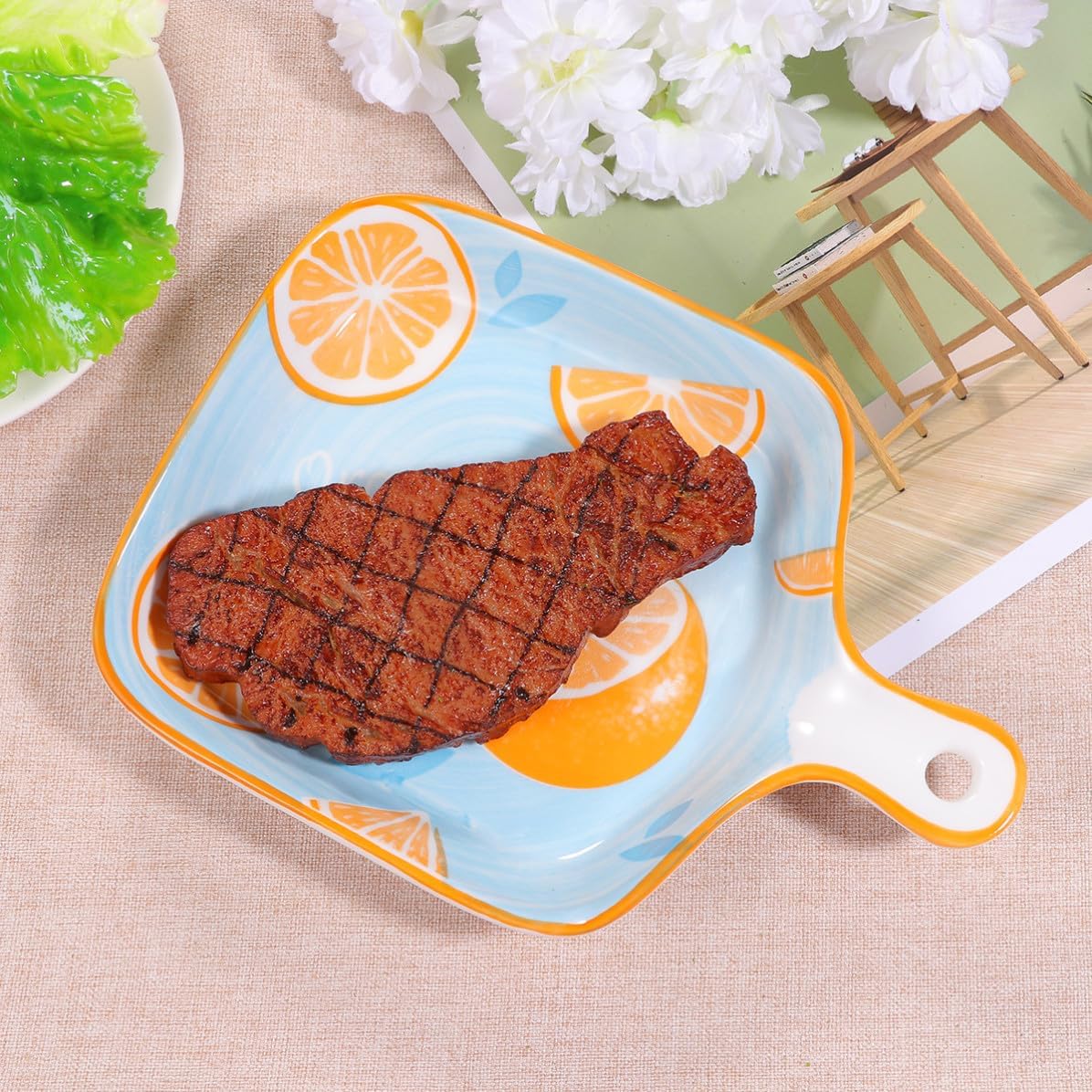 Didiseaon Ceramic Grill Pan with Handle, Porcelain Ovenware Nonstick