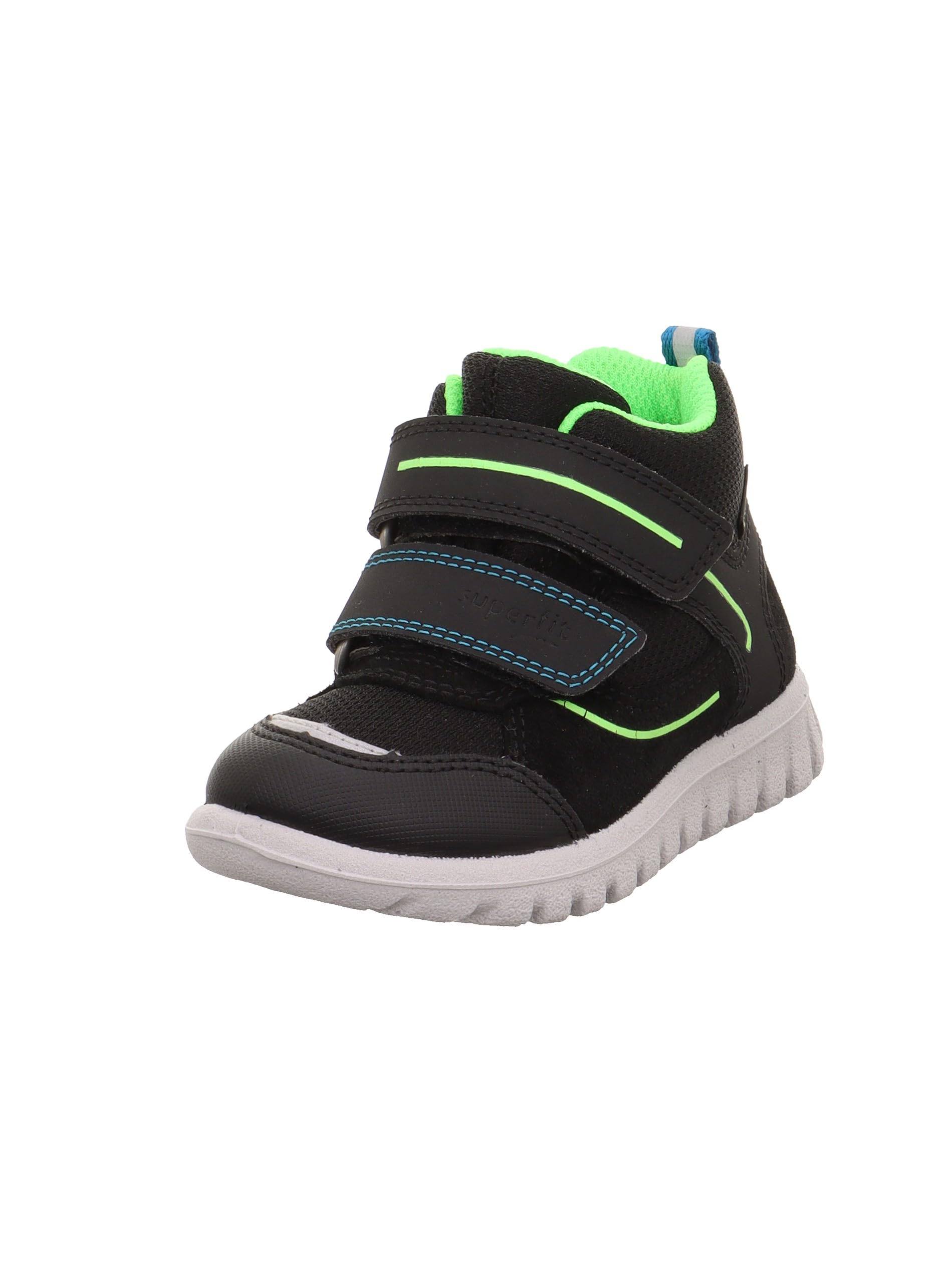 Superfit Boys SPORT7 MINI Leicht gefütterte Gore-Tex Sneaker, Schwarz/HELLGRÜN 0010