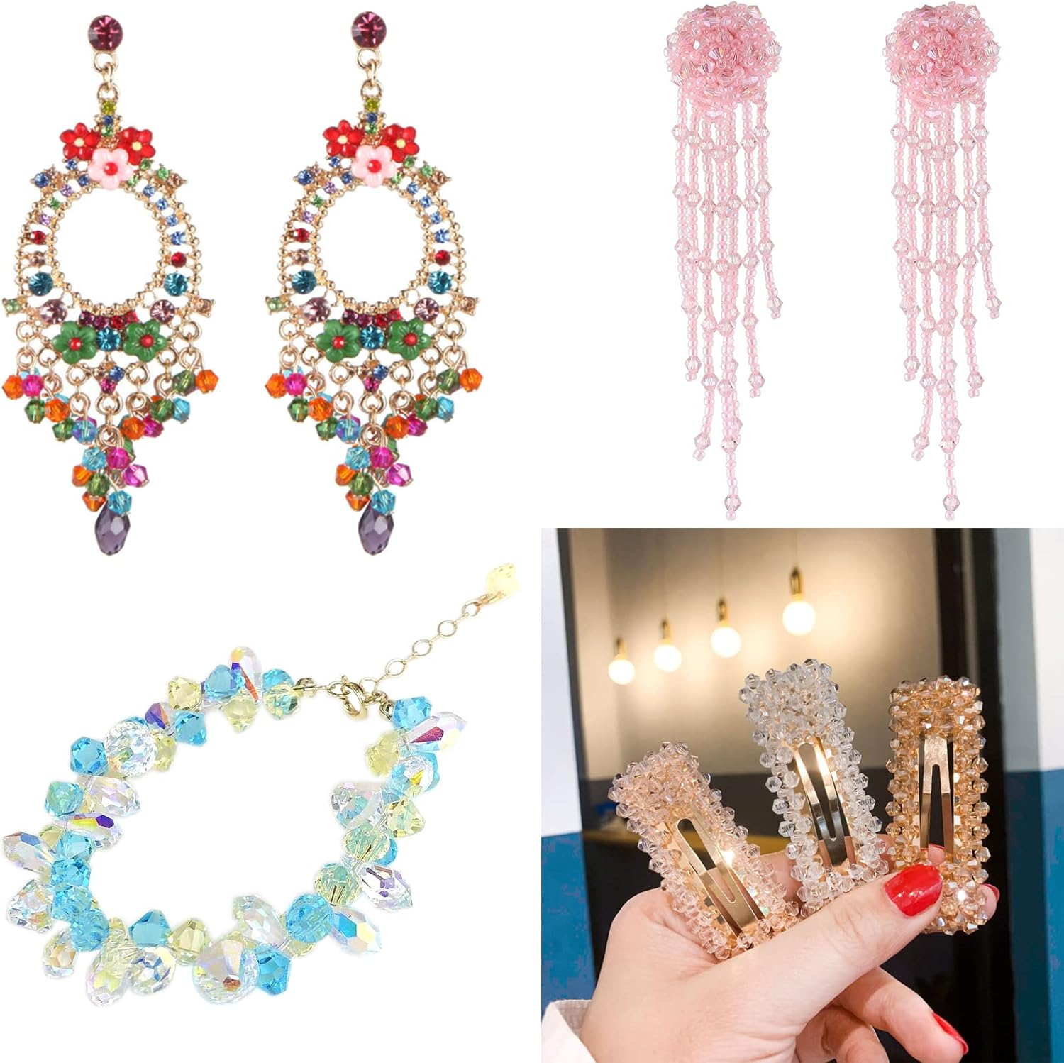 Gocelyn 1200pcs 2mm Crystal Bicone Glass Seed Beads, 12-Grid Plated AB Color Faceted Loose Beads for Jewelry Making DIY Bracelet Necklace Findings Earrings Accessories - Image 6