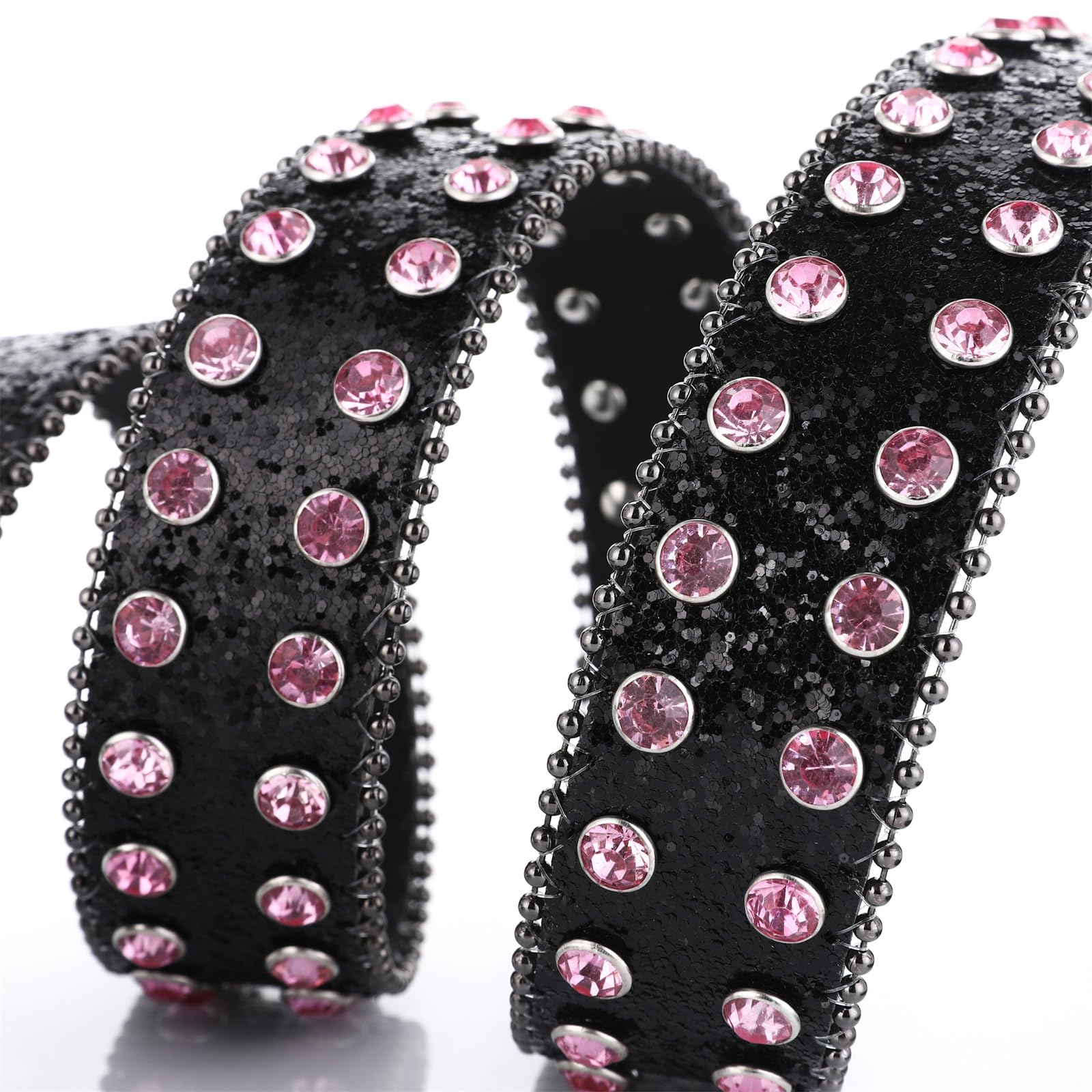 Cinturón ancho de PU con adornos de diamantes de imitación