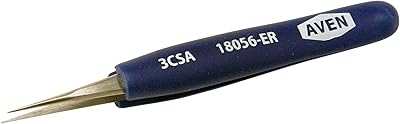Aven 18056-ER Pattern 3C Comfort Grip Precision Tweezer, Stainless Steel, 4-1/4