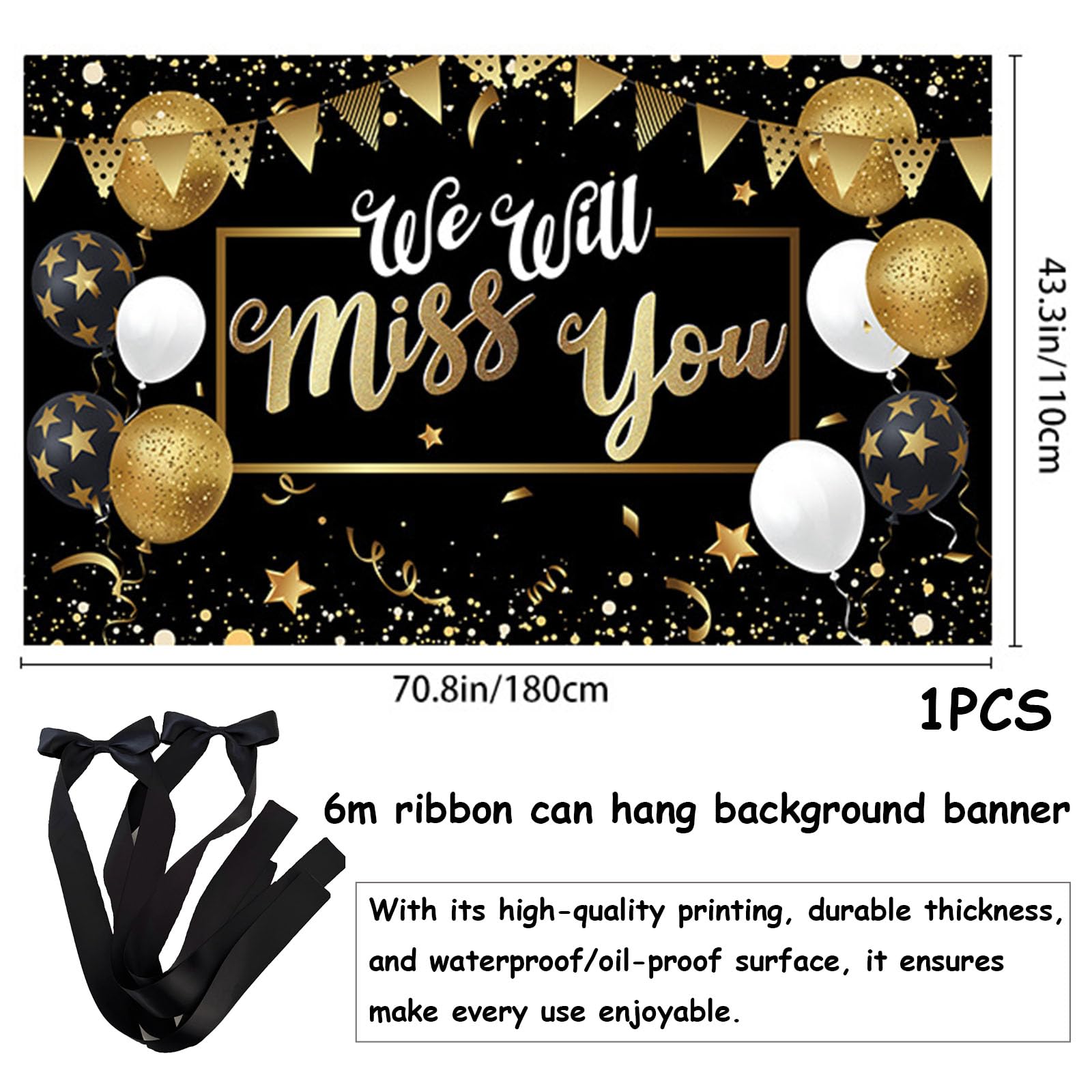 VGRDTW Retirement Decorations, Sorry Your Leaving Decorations, Good Luck Banner - Image 2