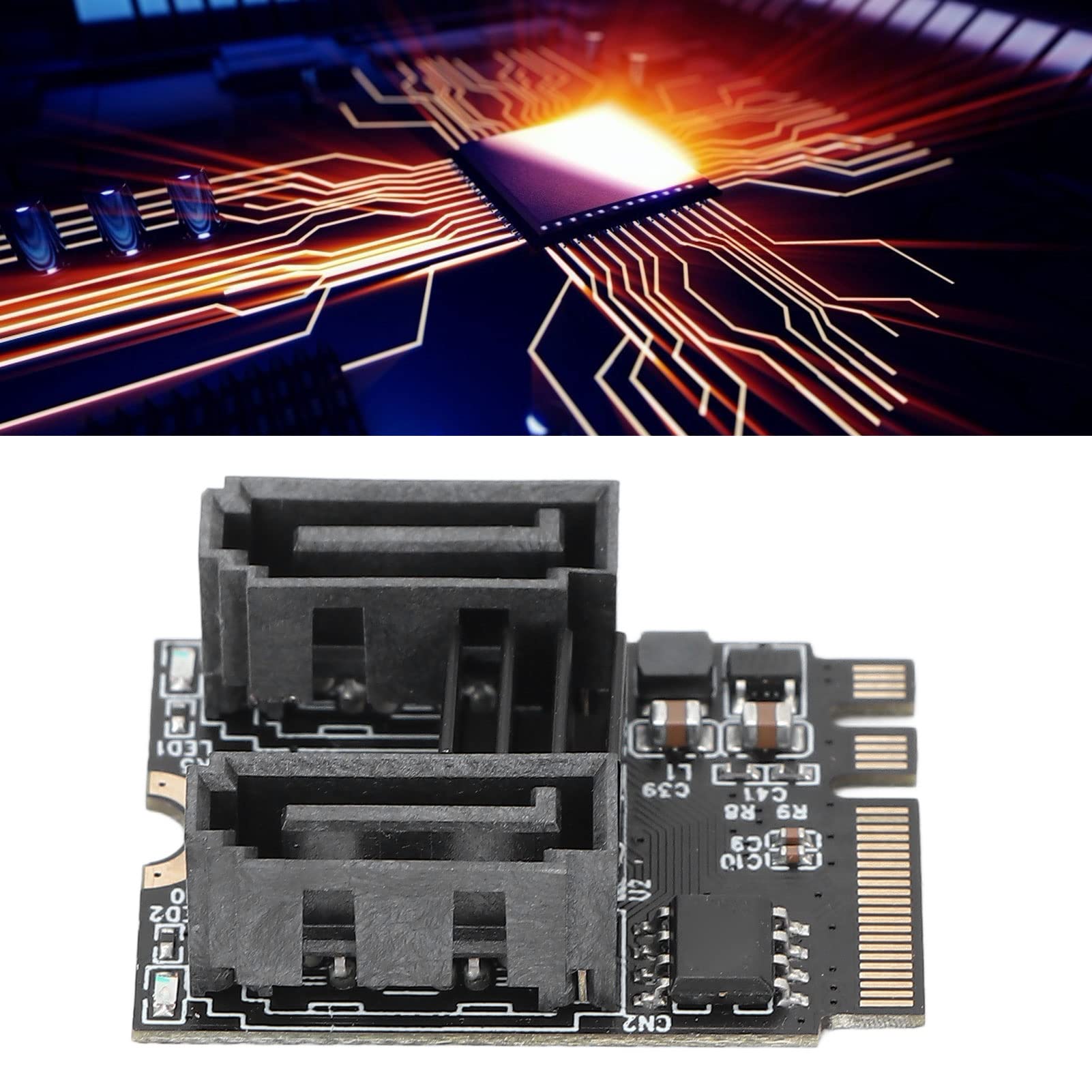 Karta adaptera HDD, chipset Jmb582, podwójny port 6Gbps szybki transfer, M2 do SATA3.0 Obsługa 2 portów SATa, rozszerzenie PCI Express dla Win dla systemu Linux
