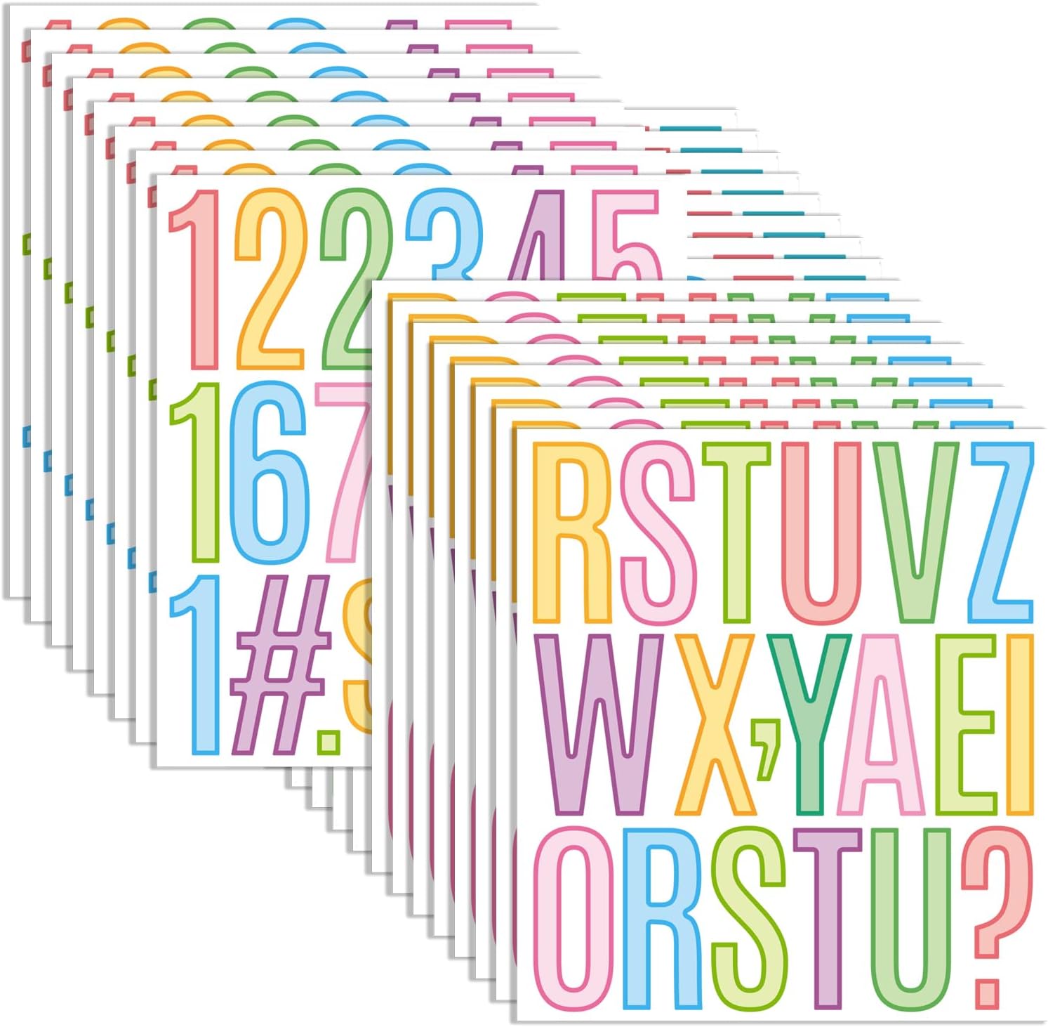 Amazon.com: 528pcs Letter Stickers 24 Sheets 3 Inch Number Alphabet ...