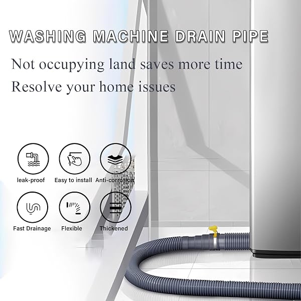 Ablaufschlauch Waschmaschine 3M Universal Waschmaschinenschlauch Abwasserschlauch Verlängerung Set 4 Schnittstellengrößen für Waschmaschinen Spülmaschine Wohnmobil - 5