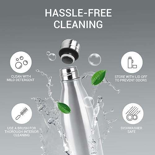 Miniatura 8 de Milton Thermosteel Duo-DLX 1000 - Botella de agua aislada de 1 litro de acero inoxidable de doble pared para 24 horas frías y calientes con tapa, a