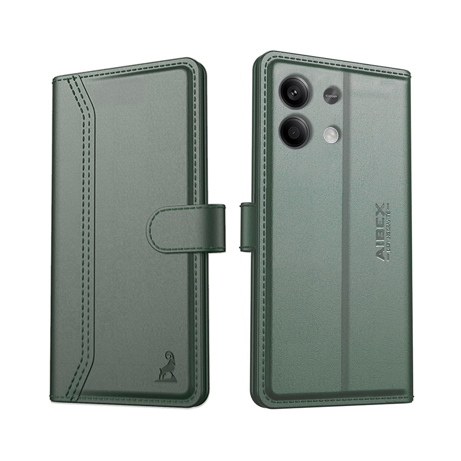 AIBEX ® Compatible for Redmi Note 13 5G Flip Cover Leather Finish | Inside TPU with Card Pockets | Wallet Stand | Complete Protection Flip Case – Green AIBEX ® Compatible for Redmi Note 13 5G Flip Cover Leather Finish | Inside TPU with Card Pockets | Wallet Stand | Complete Protection Flip Case – Green