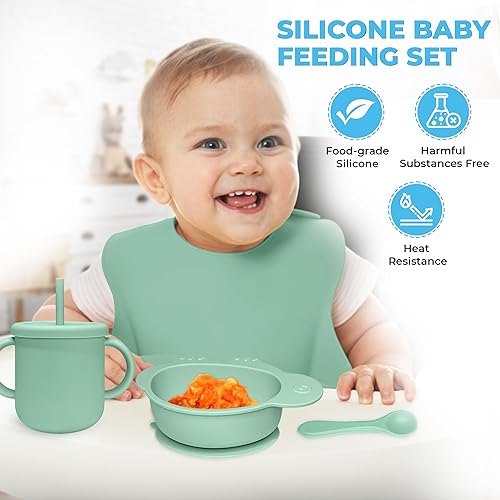 Miniatura 2 de Baby Led Weaning Supplies - Juego de alimentación de silicona para bebés - Juego de placas de succión de silicona ultra completo. Juego de platos