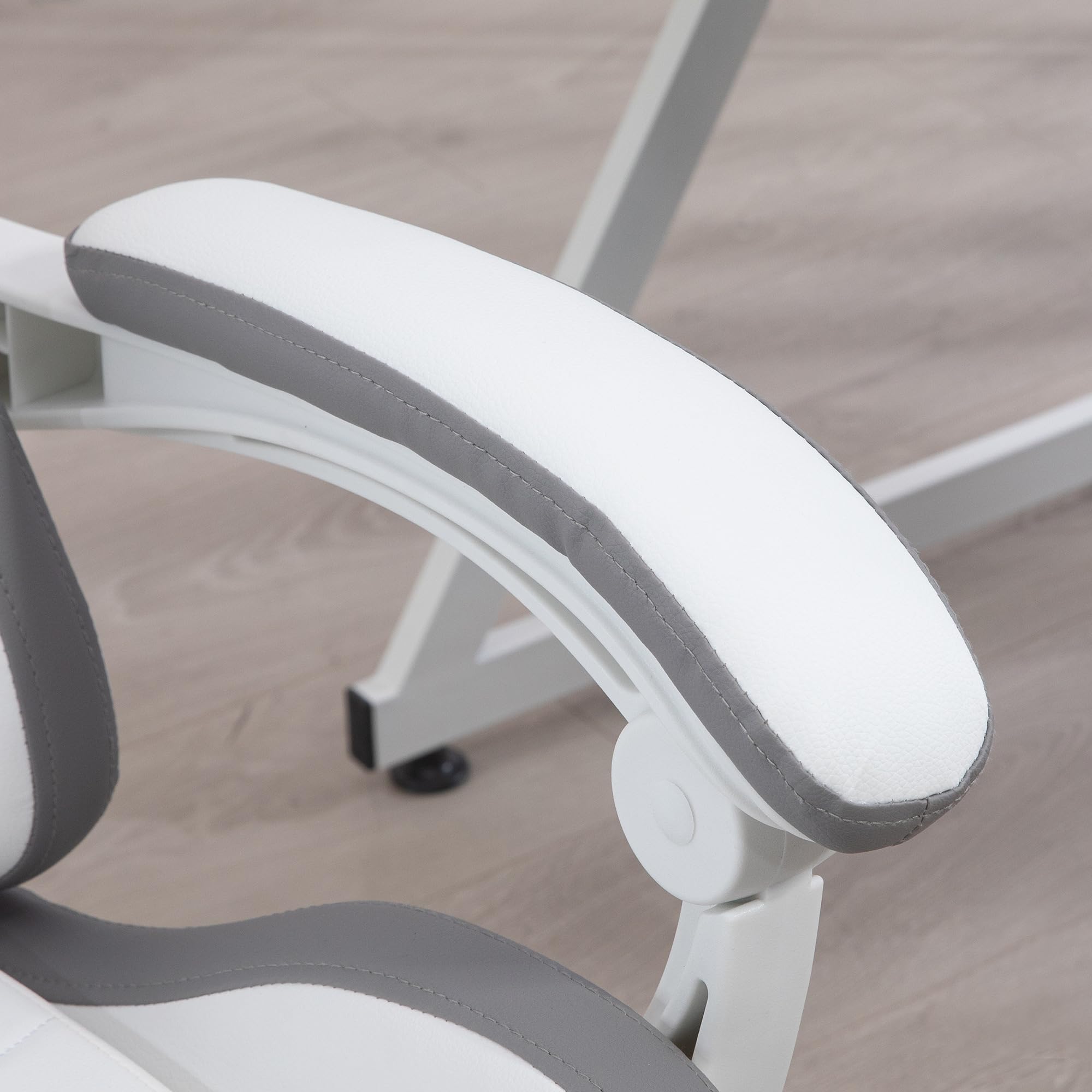 Vinsetto Gaming chair Sedia da gioco ergonomica con poggiapiedi telescopico, schienale reclinabile a 135°, poggiatesta e supporto lombare regolabili, sedia da ufficio girevole a 360° in similpelle,