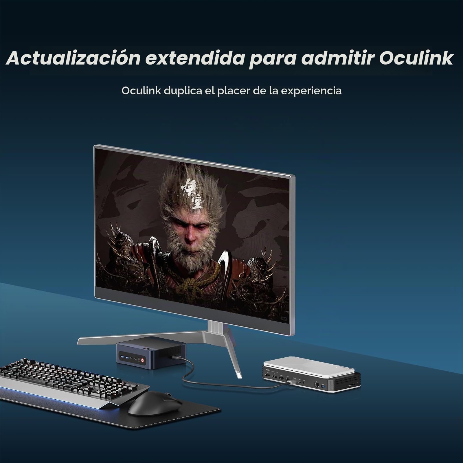 Reatan A8 Mini PC para Juegos AMD Ryzen 7 8745HS 8C / 6T (MAX 4.9GHz) 16G DDR5 RAM 1T Oculink PCIe4.0 SSD 4K Triple Pantalla USB/DP/HDMI / 2.5G LAN / WiFi6E BT5.2