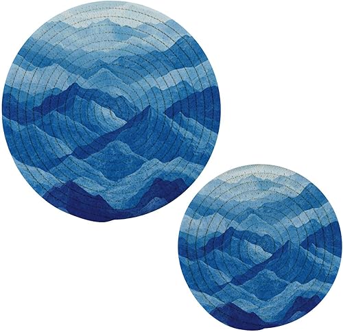 Miniatura 278 de Trivets for Hot Dishes Pots and Pans 2 PC Pot Holders Heat Resistant Cotton Round Potholders for Kitchen Countertop Decorative Autumn Maple Leaves