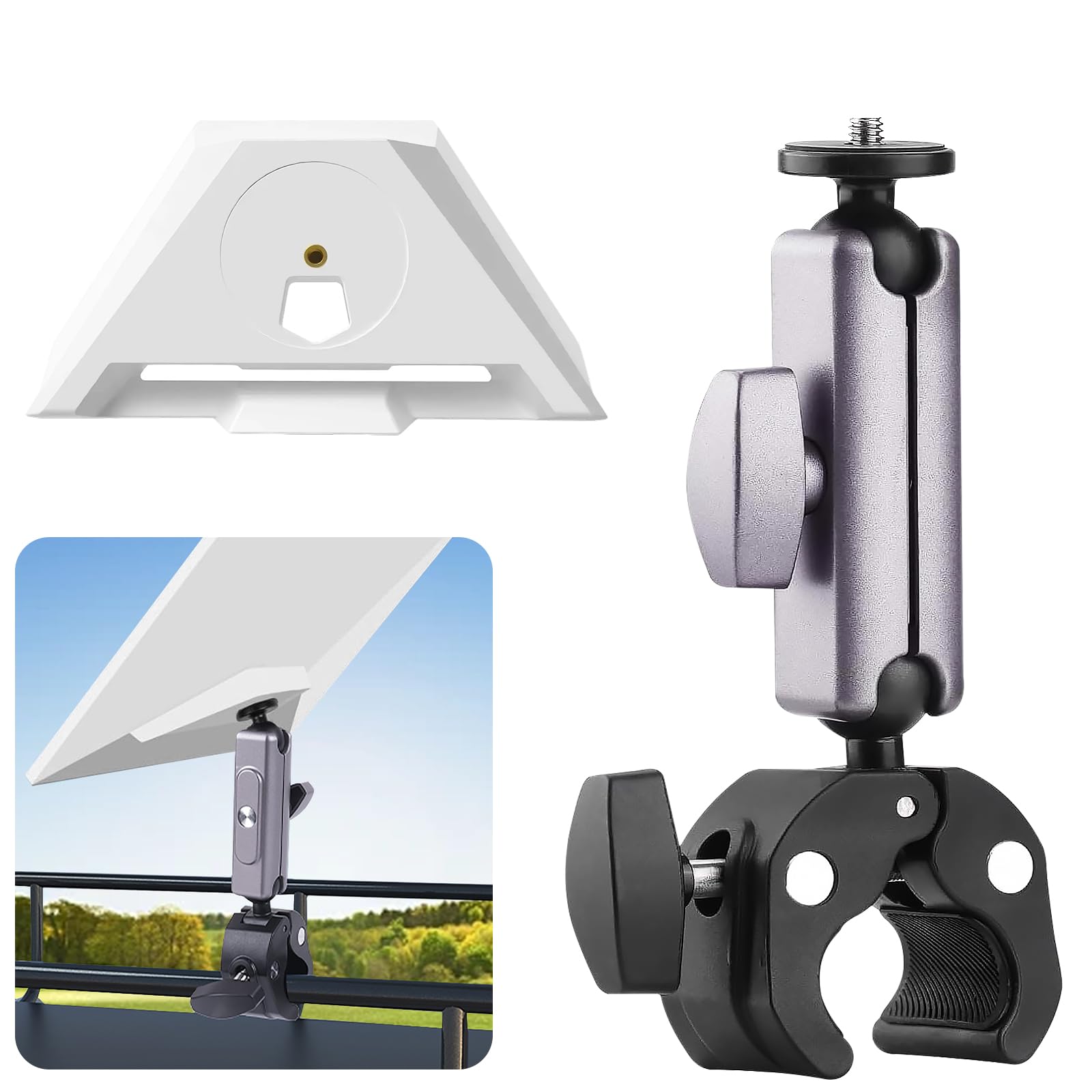 Starlink - Mini staffa regolabile per mini ciotola Starlink, adatto per aste da 2,2 – 5 cm, ideale per scale camper, barre portatutto, furgoni, barche, camper e uso esterno