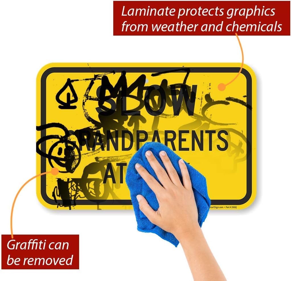 SmartSign "Slow - Grandparents At Play" Sign | 12" x 18" Aluminum