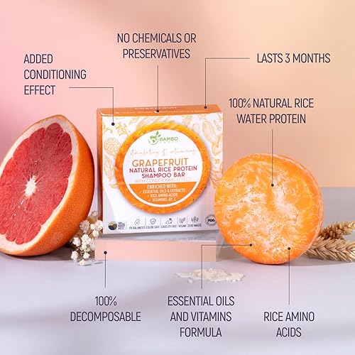 Miniatura 2 de Barra de champú de agua de proteína de arroz sólido con jabón para el cabello con efecto acondicionador - Barras de champú para cabello con todos