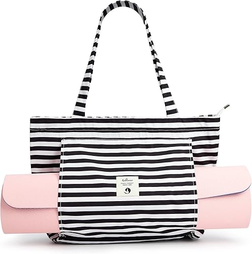 Miniatura 14 de Bolsas de yoga WLLWOO WLLWOO para mujeres con porta-mats de yoga, bolsa de lona para llevar, para pilates, para el hombro, para viajes, oficina,