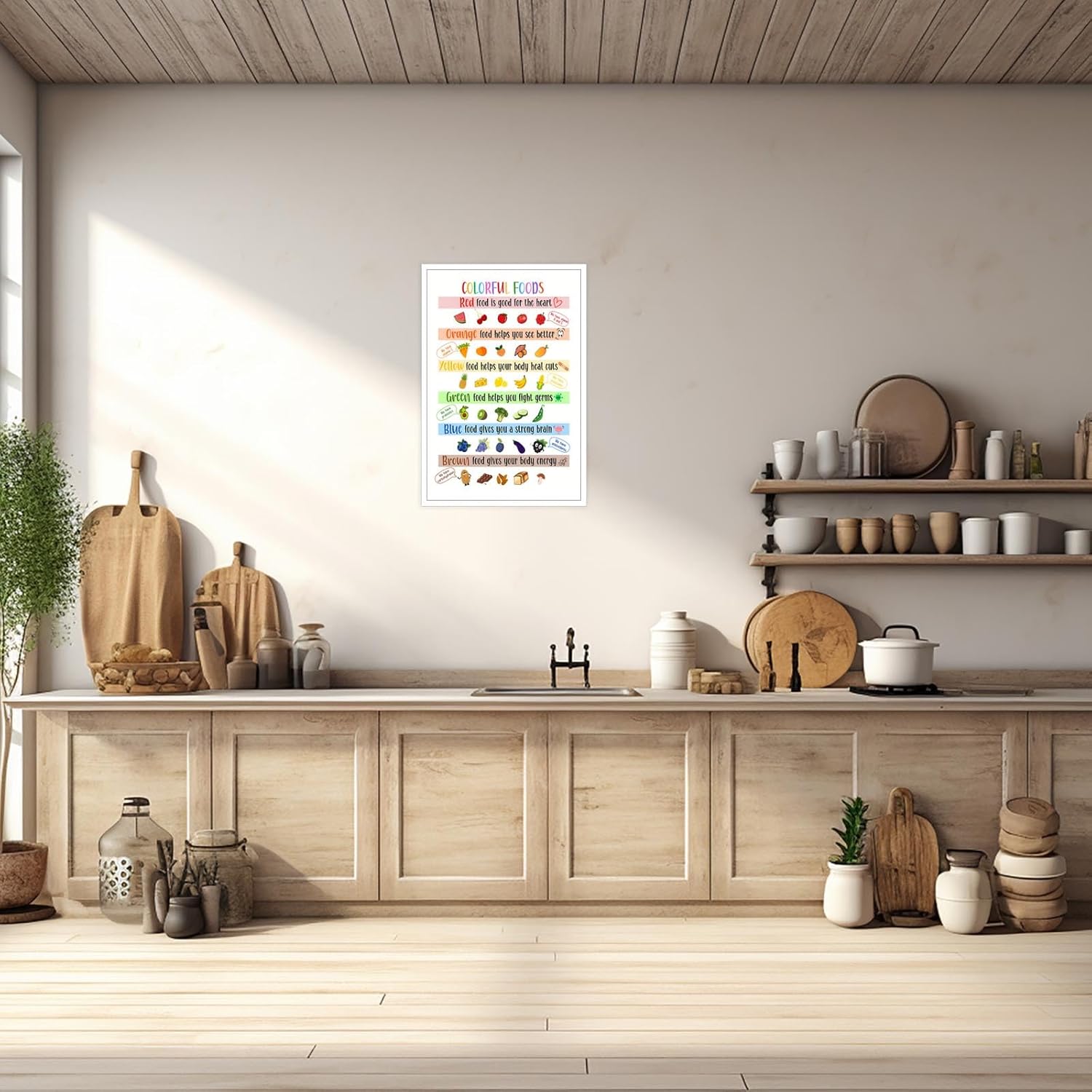 Modern Kids Food Educational Posters Colorful Foods Healthy Eating Art Vegetables Fruits And Legumes Nutrition Facts Vegan Prints For Home Bedroom Dorm Kitchen Wall Decor 12x16in Unframed