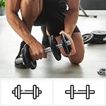 SONGMICS Ensemble de 2 Cast Iron Dumbbells, Plaques de poids, Ajustable pour hommes Femmes entraînement, Poignée en acier, Fitness Training, Weight Lift, Gym à domicile, Encre noire