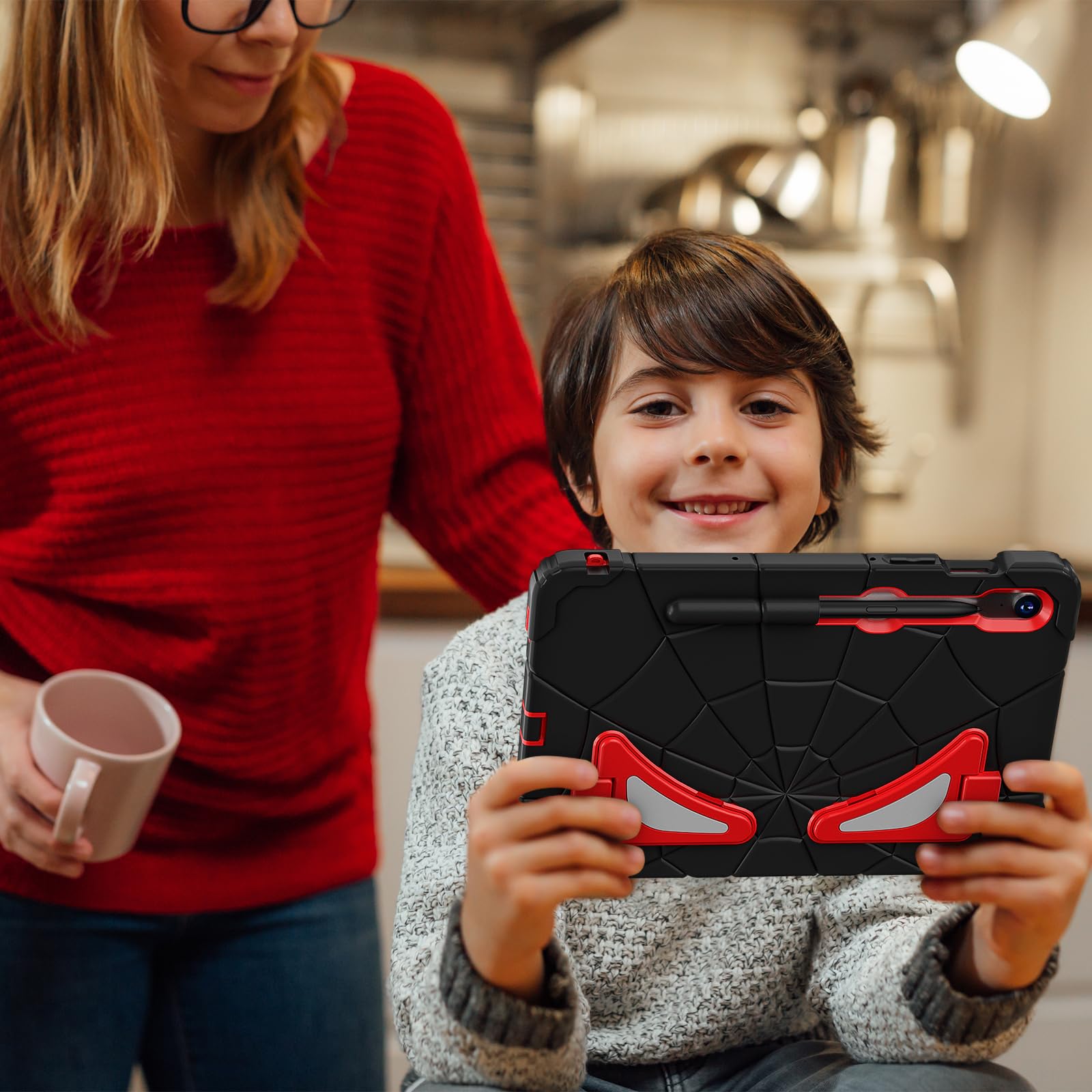 Funda resistente para niños para Samsung Galaxy Tab S10 Lite de 10.9 pulgadas 2025 SM-X400/X406B/S10FE con soporte dual y porta S Pen, funda resistente de PC+silicona a prueba de golpes para