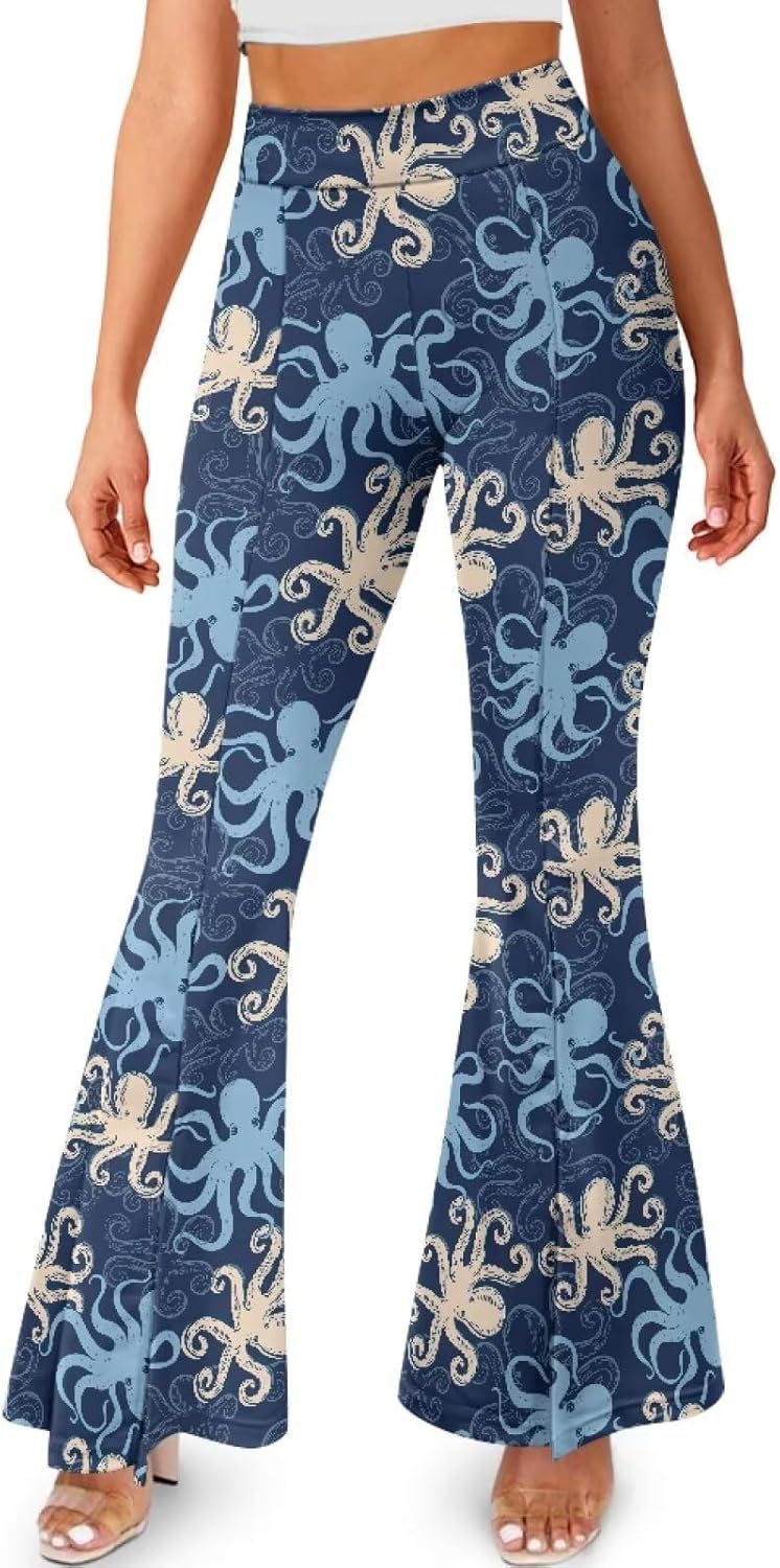 Yoga Pants Women Flared Slit Leggings Tummy Control High Waist Bell Bottom Trousers Plus Size Workout Bootleg Pants