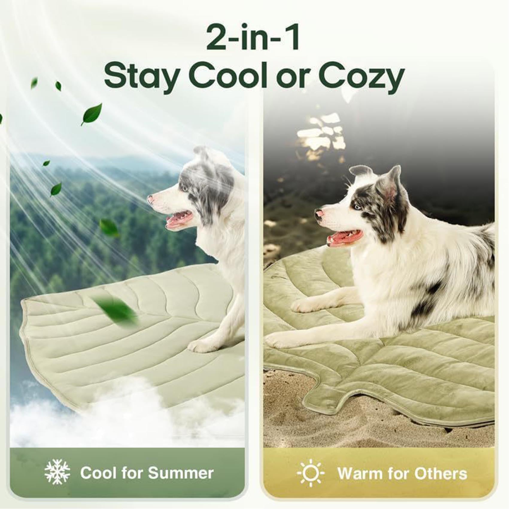 Alfombrilla de refrigeración para mascotas en forma de hoja, manta de enfriamiento reversible de verano para perros y gatos, almohadilla de autoenfriamiento lavable para sofá, cama, suelo