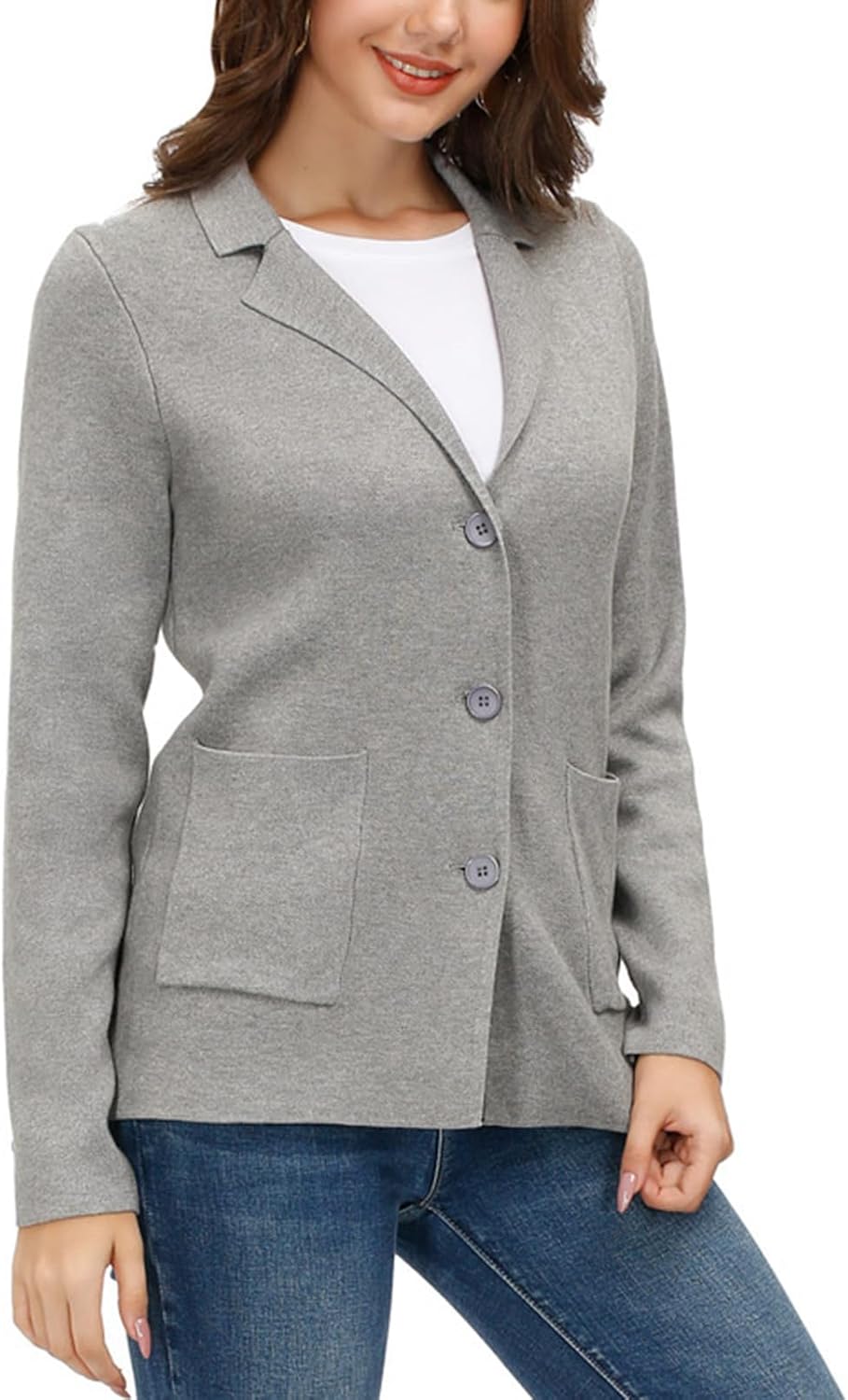 Women's Long Sleeve Casual Blazer Work Office Bussiness Jacket with Pocket - Image 3